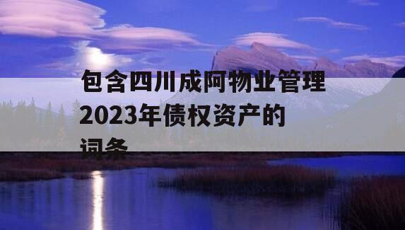 包含四川成阿物业管理2023年债权资产的词条
