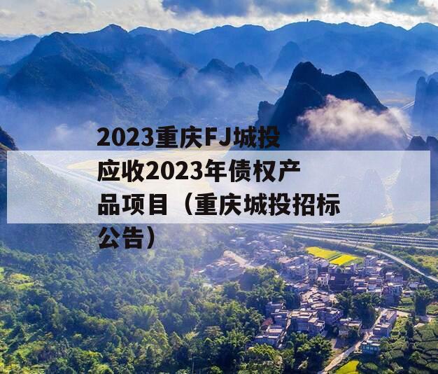 2023重庆FJ城投应收2023年债权产品项目（重庆城投招标公告）