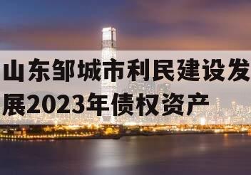 山东邹城市利民建设发展2023年债权资产