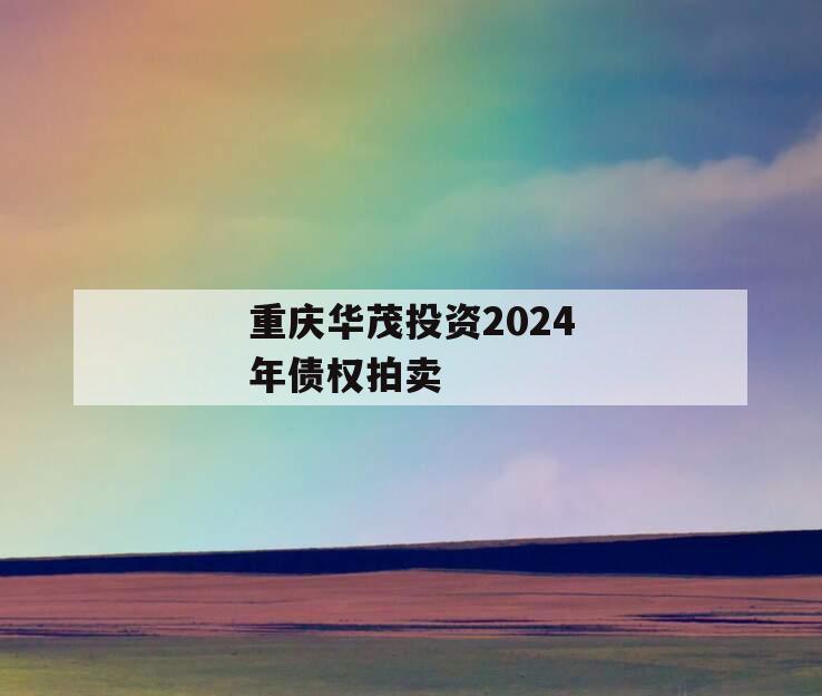 重庆华茂投资2024年债权拍卖